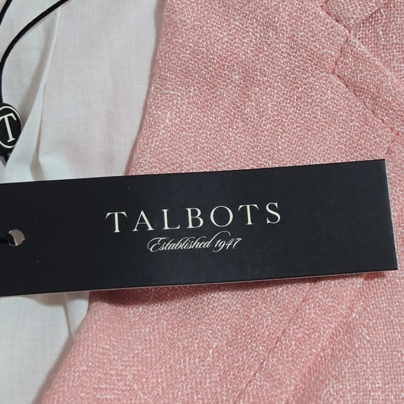 Talbots Womens Pink Linen Blend Single Breasted Lined Blazer Size 4 - Picture 8 of 12